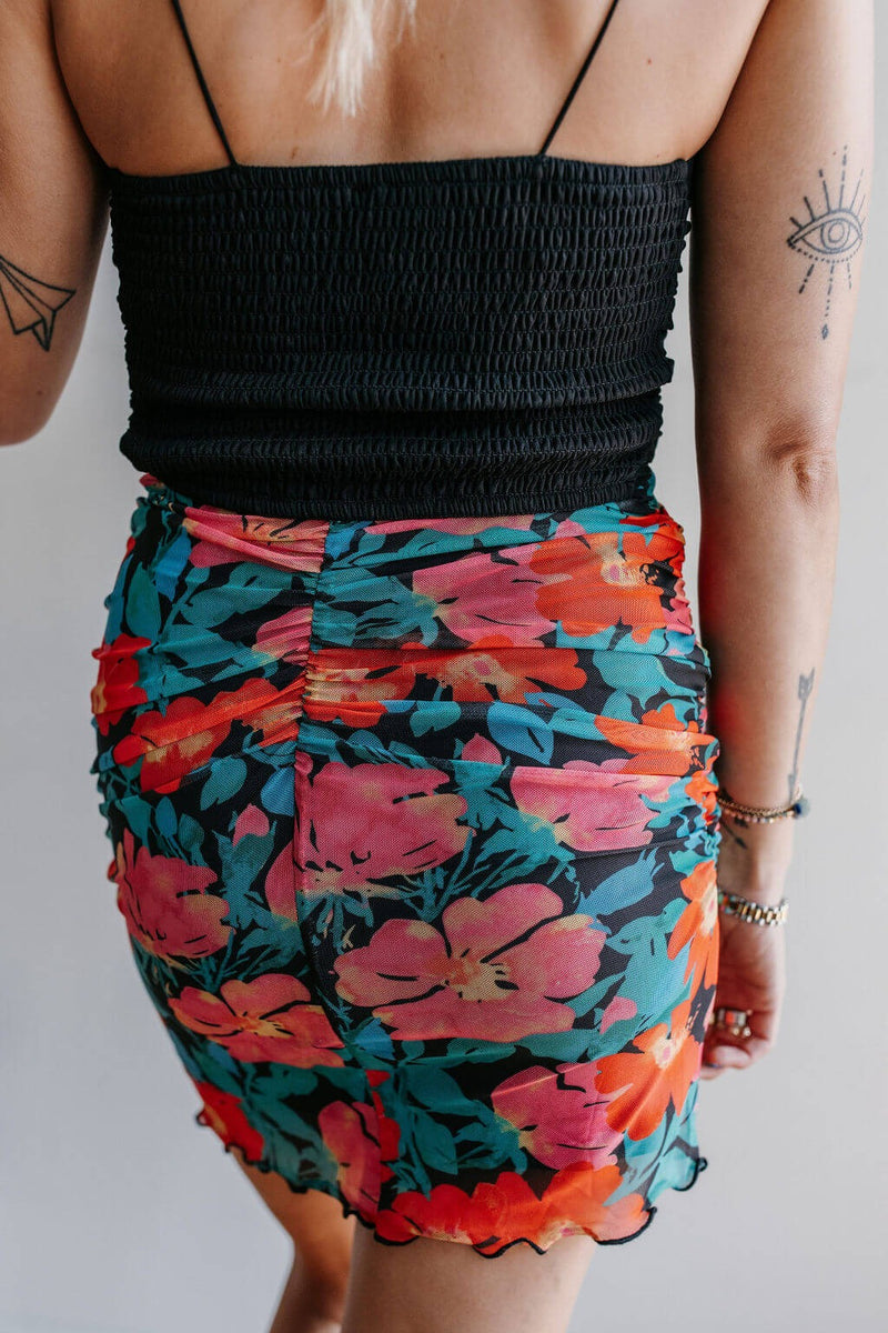 arlo-vintage-tropics-ruched-mini-skirt