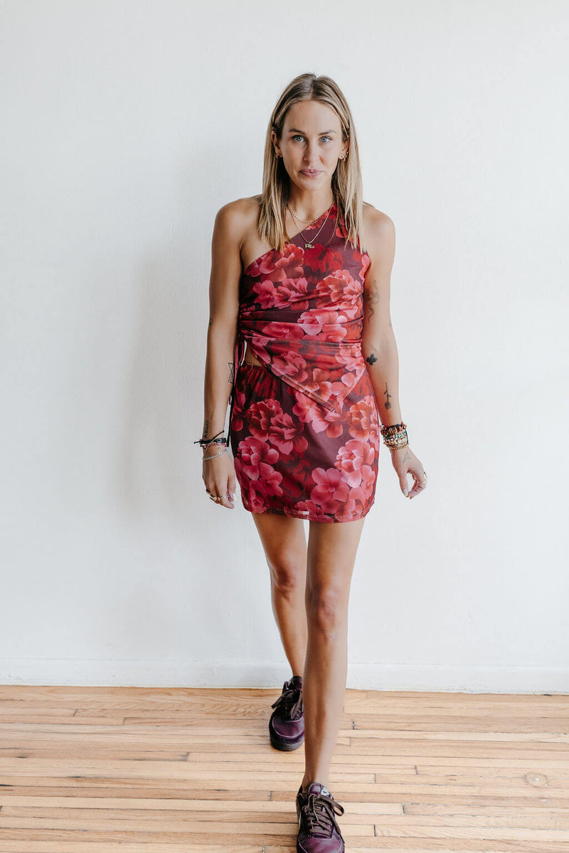 Flora Mesh Mini Skirt