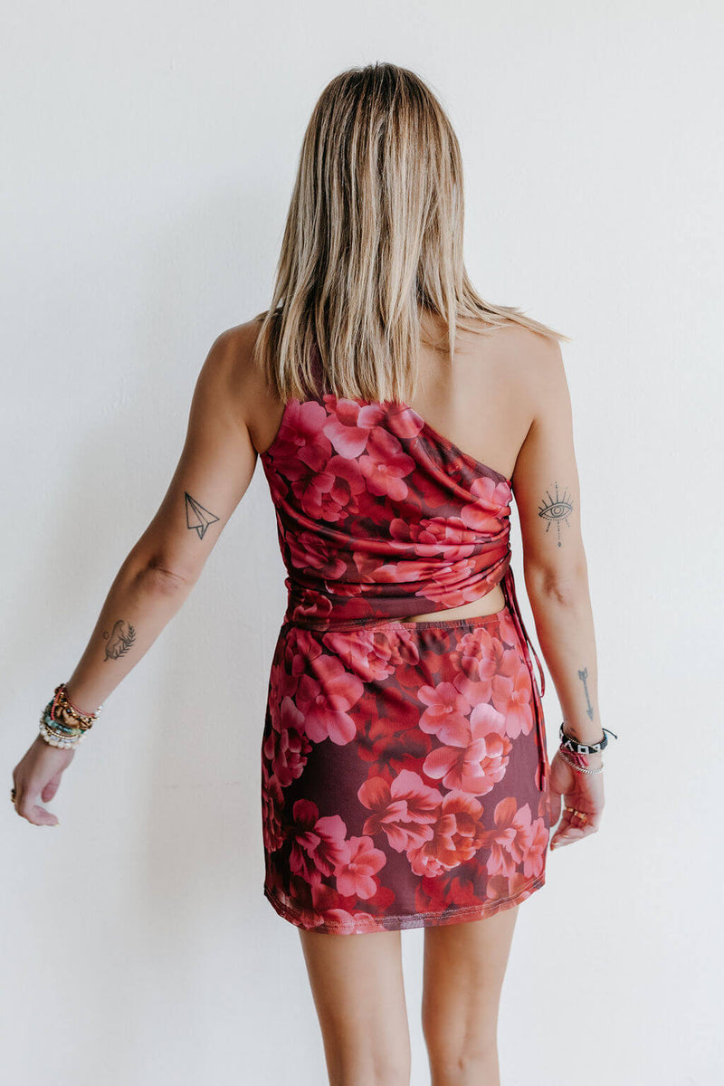 Flora Mesh Mini Skirt