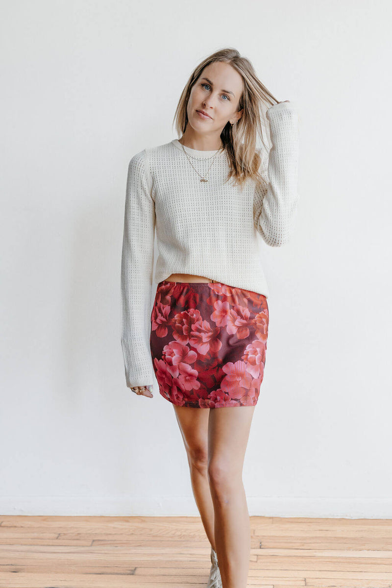 Flora Mesh Mini Skirt