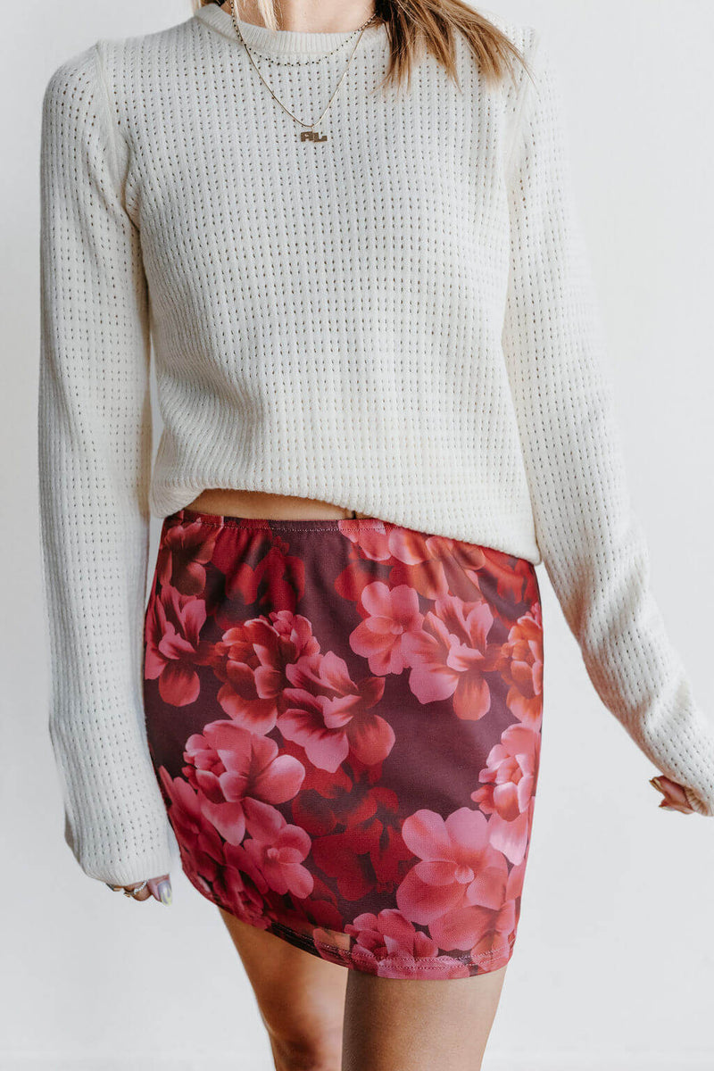 Flora Mesh Mini Skirt
