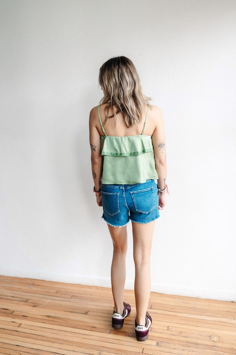 NKN Lace Strap Tops- Green