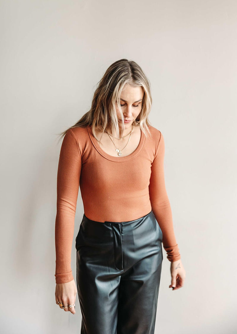 Z Supply Lilah Rib Long Sleeve Bodysuit
