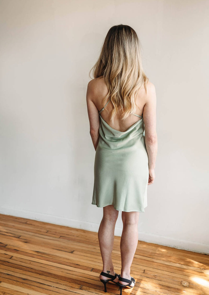 arlo-artist-aura-mini-cowl-back-sage-dress