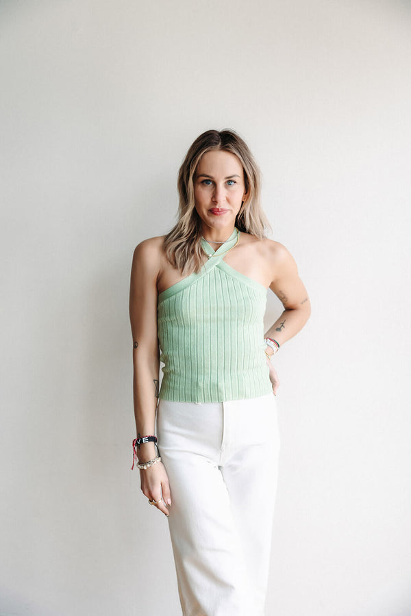arlo-nkn-green-ribbed-halter-top