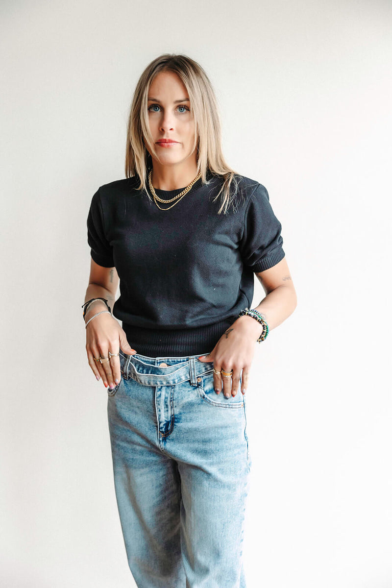 Project Social T Beau Short Sleeved Pullover - Black