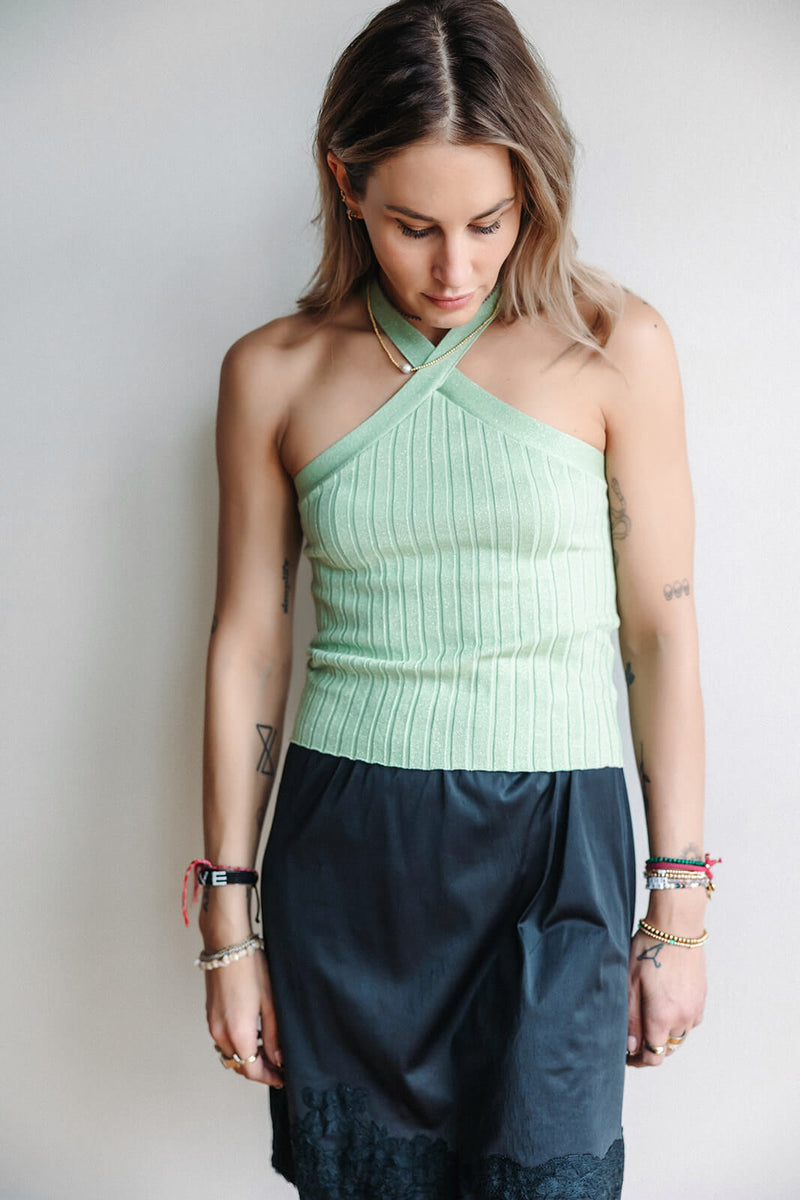 arlo-nkn-green-ribbed-halter-top