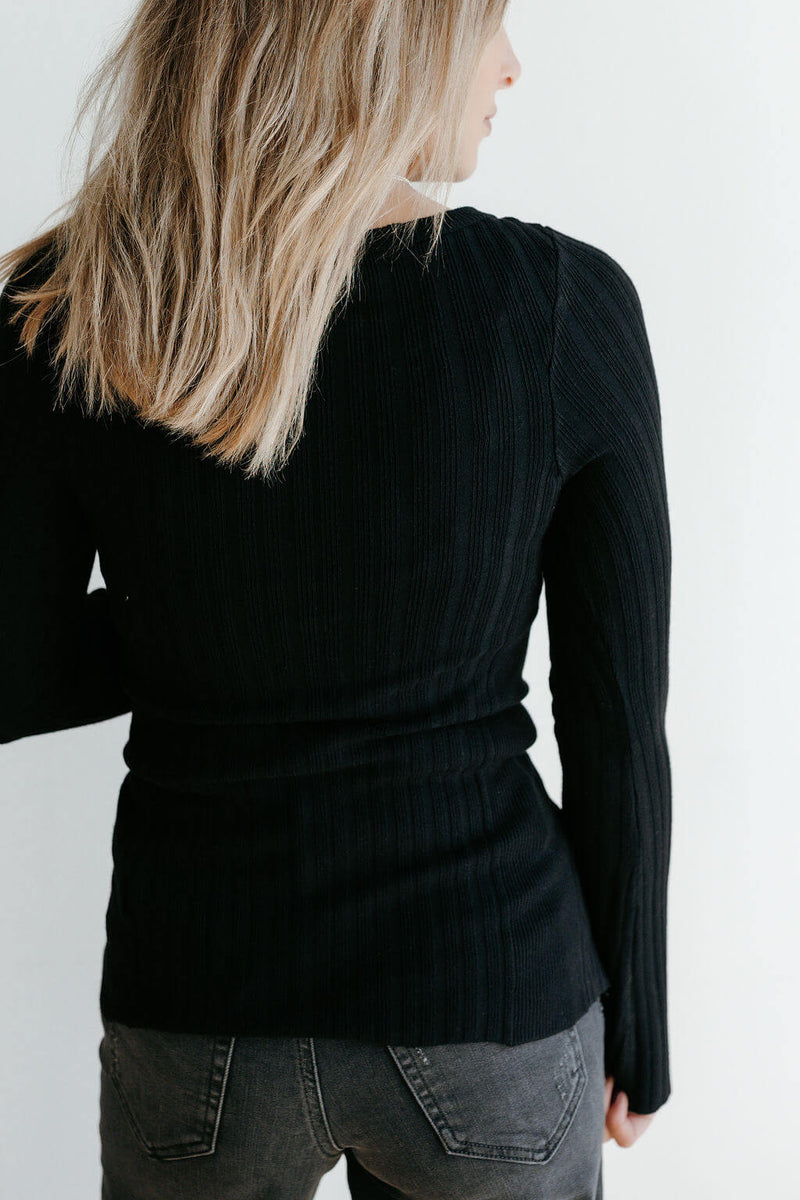 Free People East Side Cardigan in Black